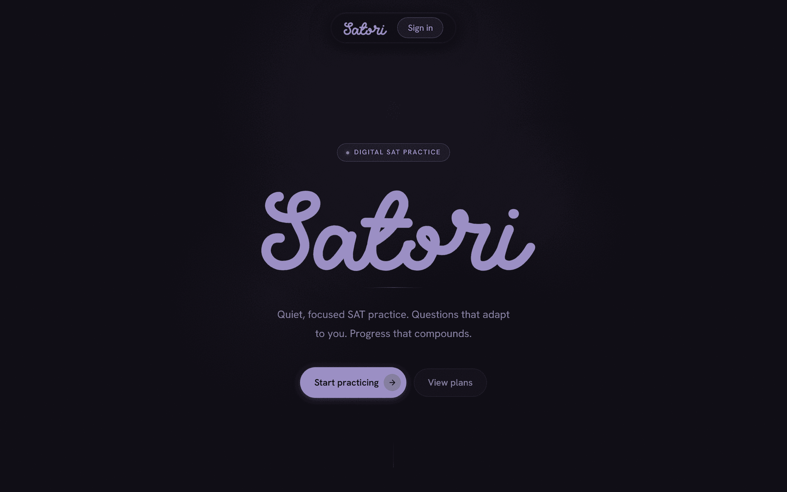 Screenshot of the Satori website